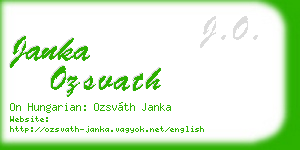 janka ozsvath business card